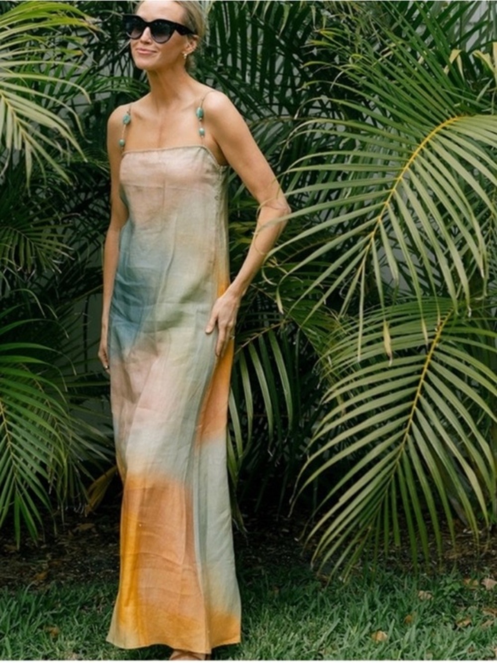 STAUD Laura Linen Dress Pastel